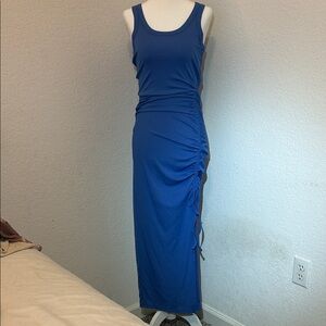 Chic Sleeveless Blue Maxi Dress